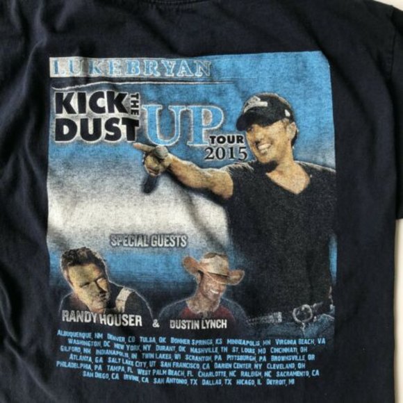 Luke Bryan T Shirt Medium 2015 Kick the Dust Up - Picture 1 of 14